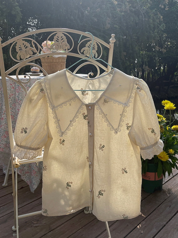 Enchanted Garden Ivory Lace Blouse