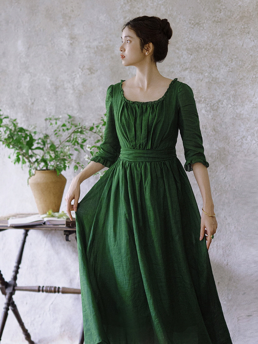 Olivia's Classic Elegance Green Dress