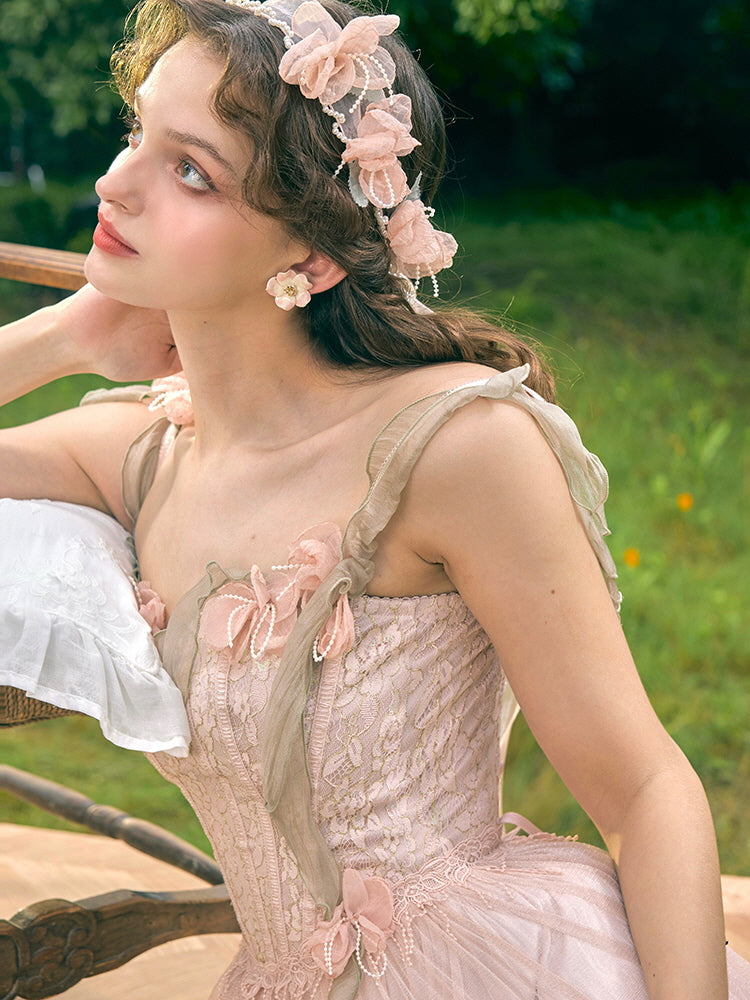 Royal Princess Pink Aesthetic Dress