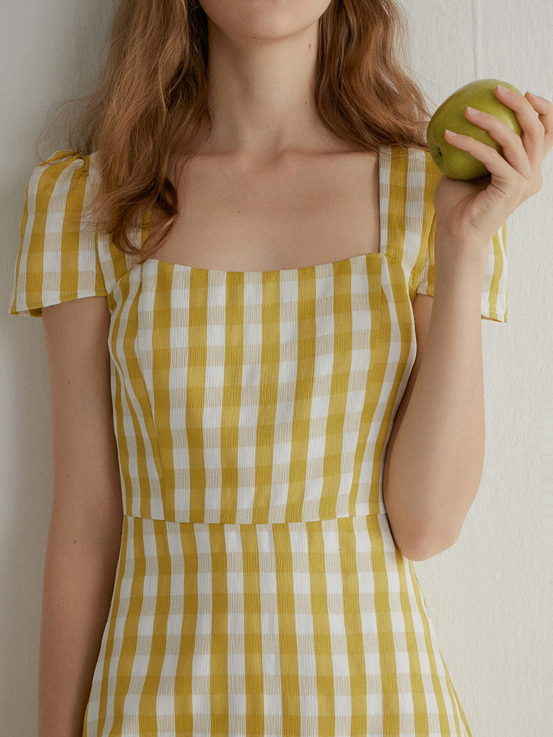 Sunshine Gingham Midi Dress