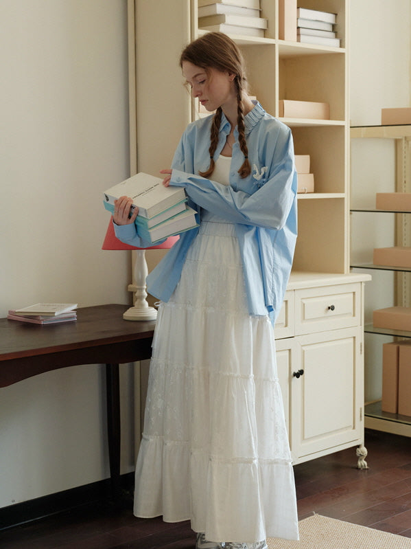 Sky Charm Cotton Blouse