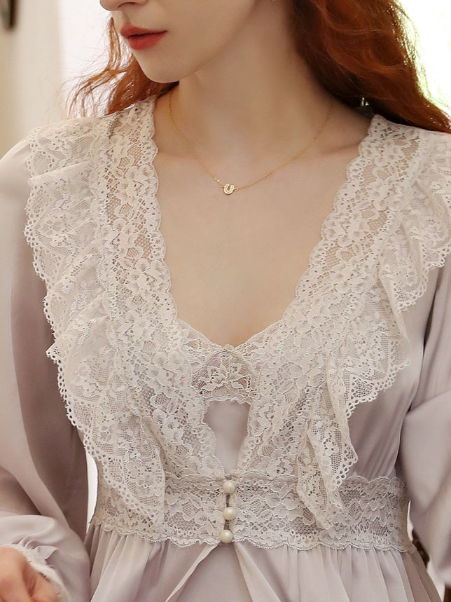 Whispering Silk Lace Nightwear Set
