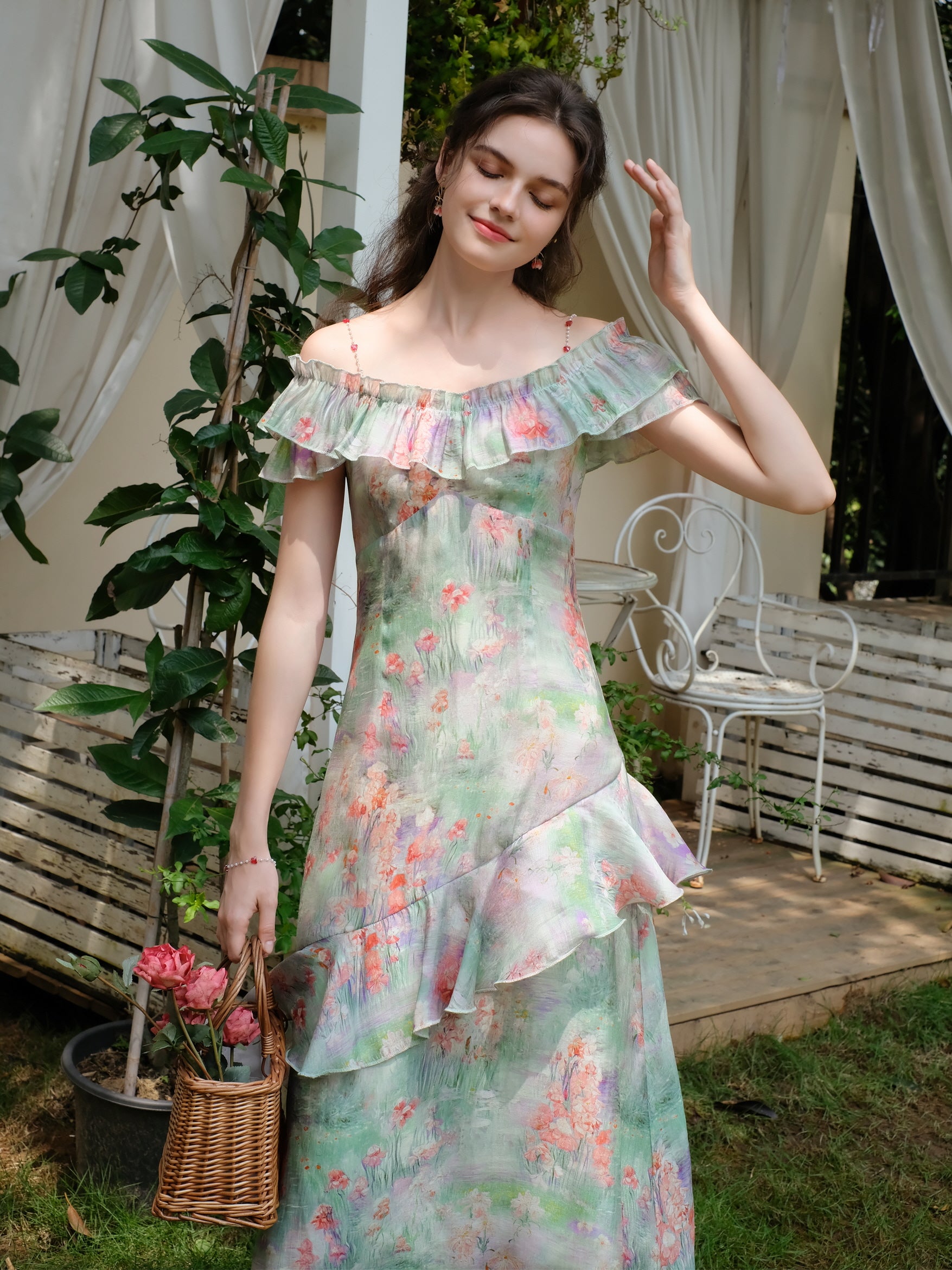 Aurora's Enchanted Monet Garden Dress