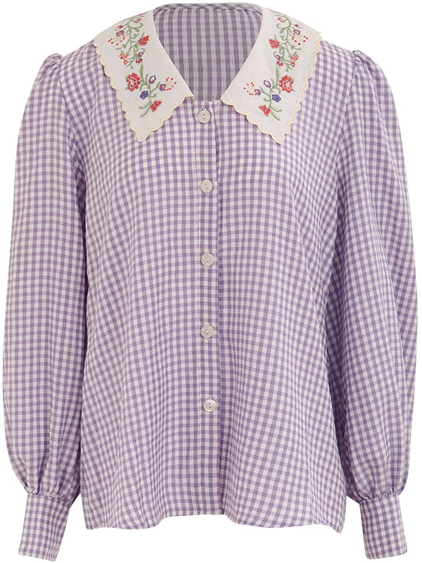 Purple Gingham Garden Blouse
