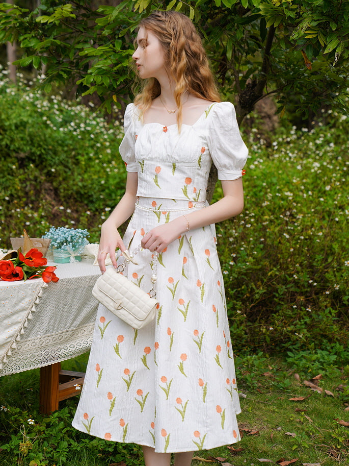 Floral Meadow Cottagecore Skirt