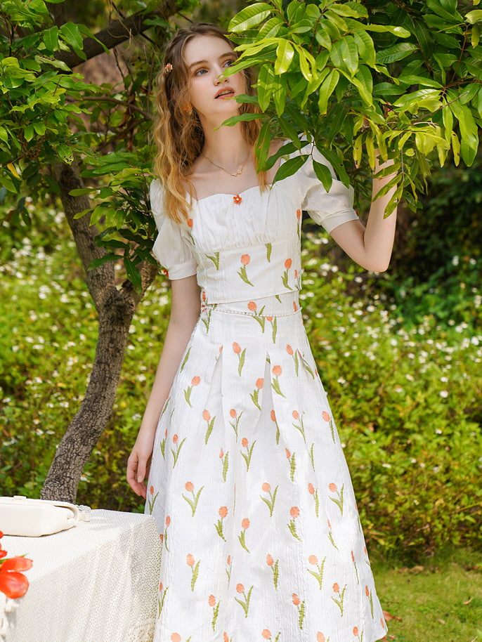 Floral Meadow Cottagecore Skirt