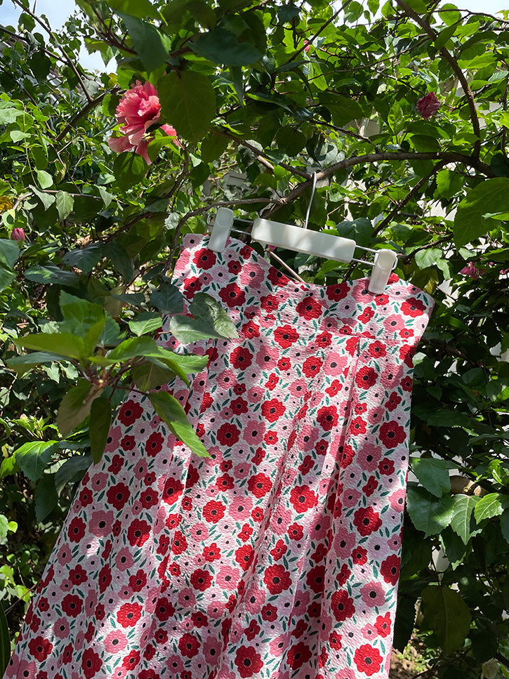 Rosy Garden Midi Skirt