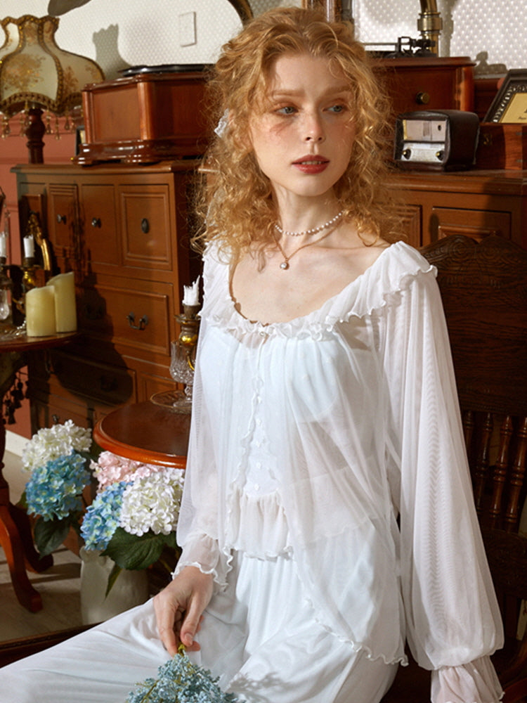 Dreamy Lace-Trim Fairy Pajamas Set