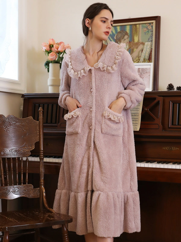 Lavender Ruffled Collar Dream Robe
