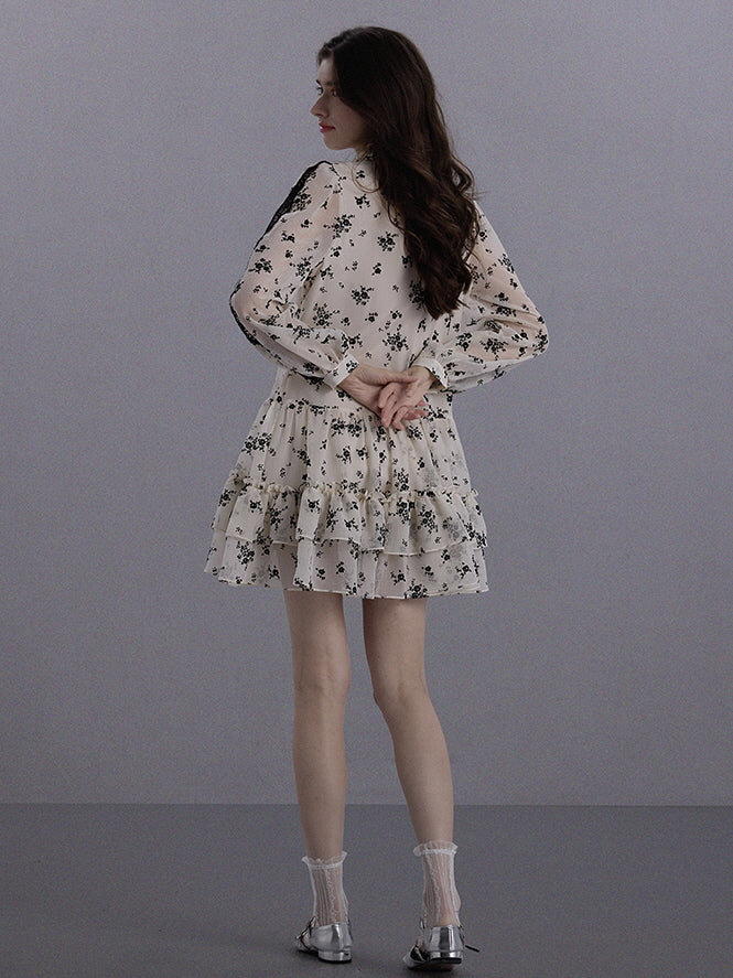Vintage Floral Charm Layered Dress