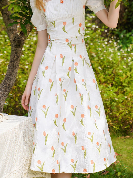 Floral Meadow Cottagecore Skirt