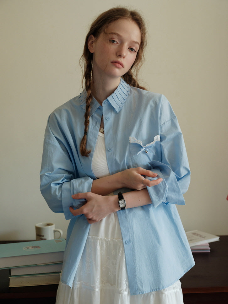 Sky Charm Cotton Blouse