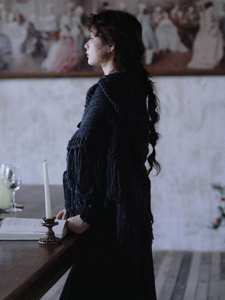 Enchanted Midnight Wool Shawl