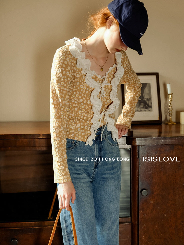 Daisy Dream Ruffle Cardigan & Camisole Set