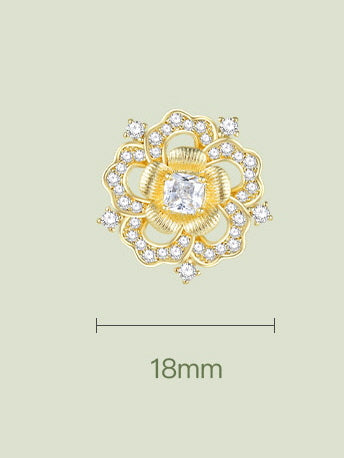 Golden Blossom Crystal Stud Earrings