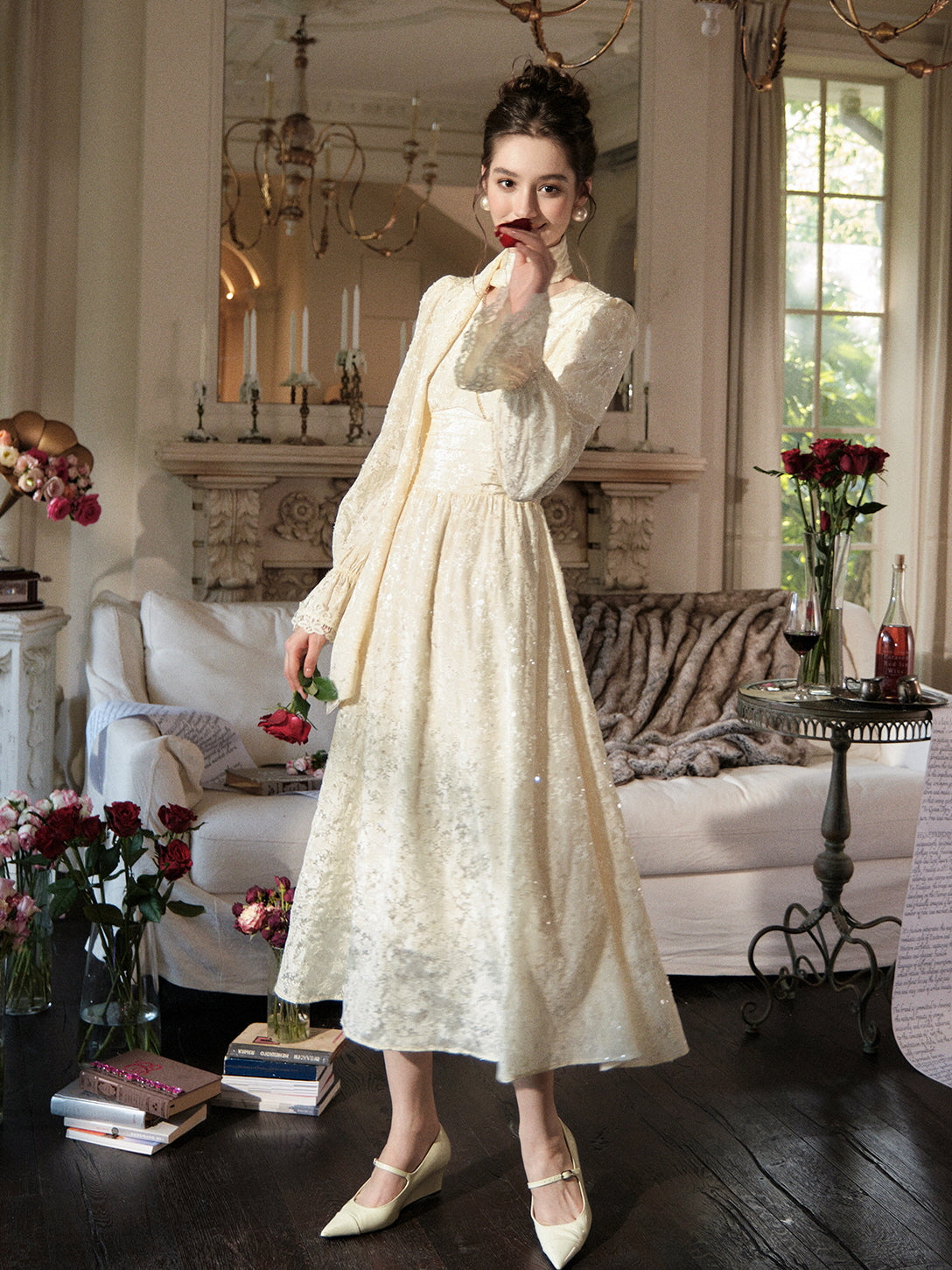 Enchanted Ivory Vintage Lace Dress