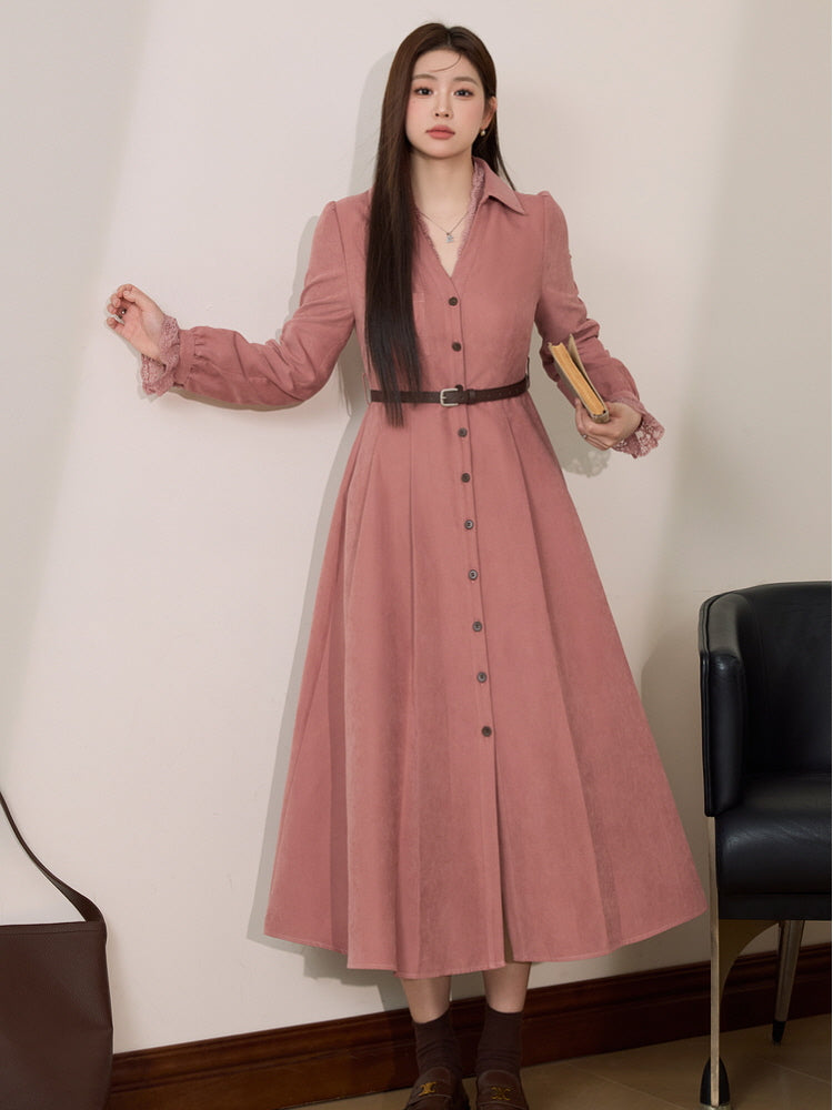 Vintage Rosewood Velvet Dress
