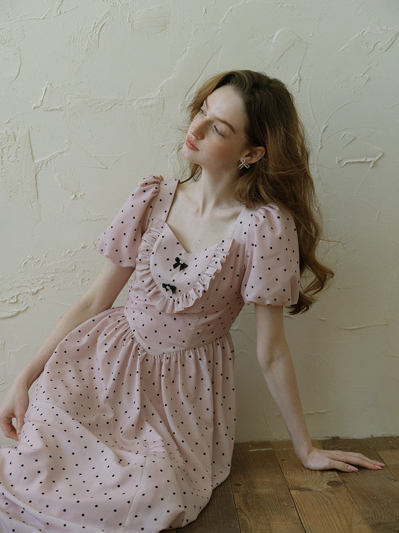 Pink Polka Dot Sweetheart Dress