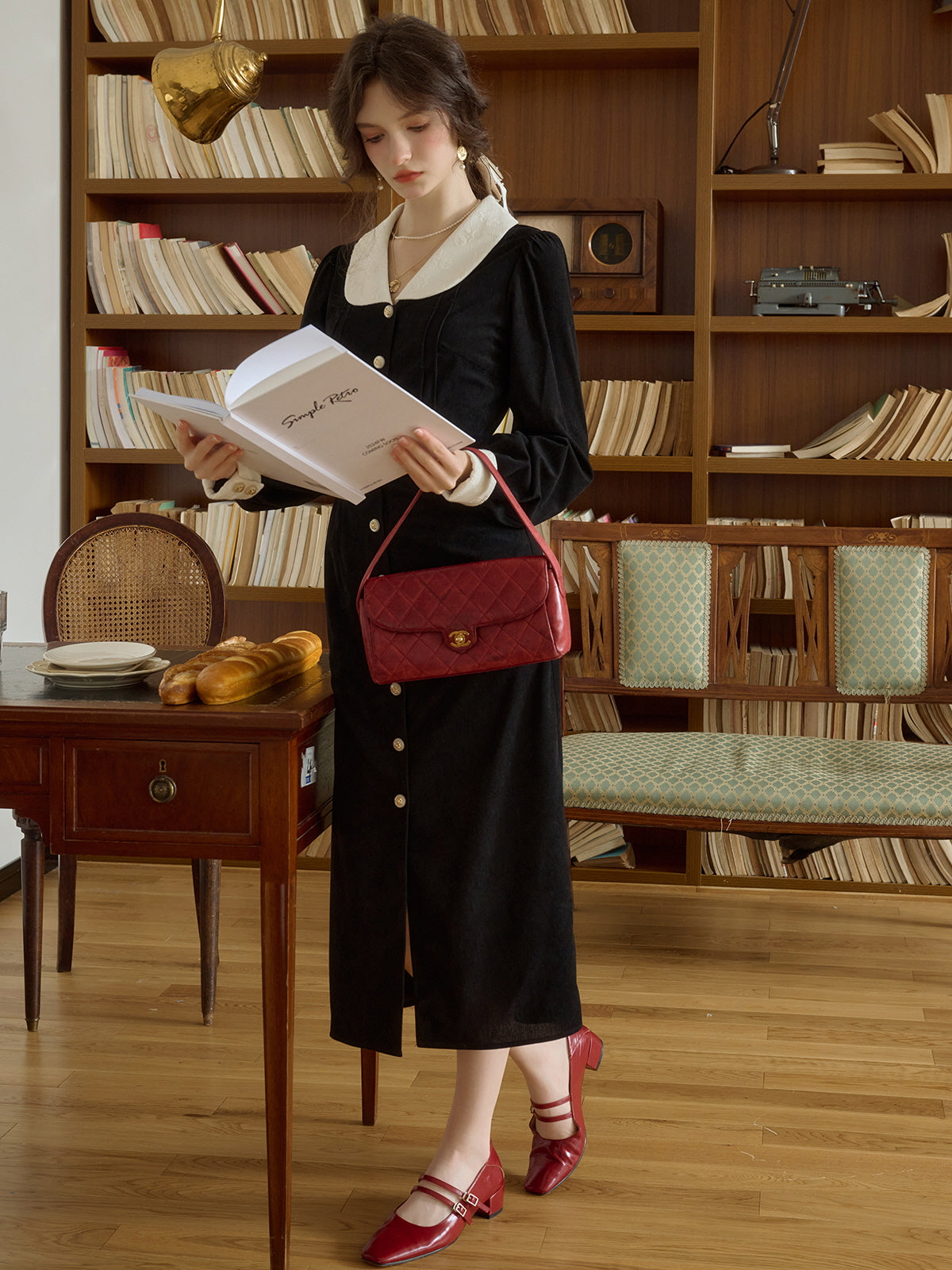 Vintage Corduroy Elegance Dress