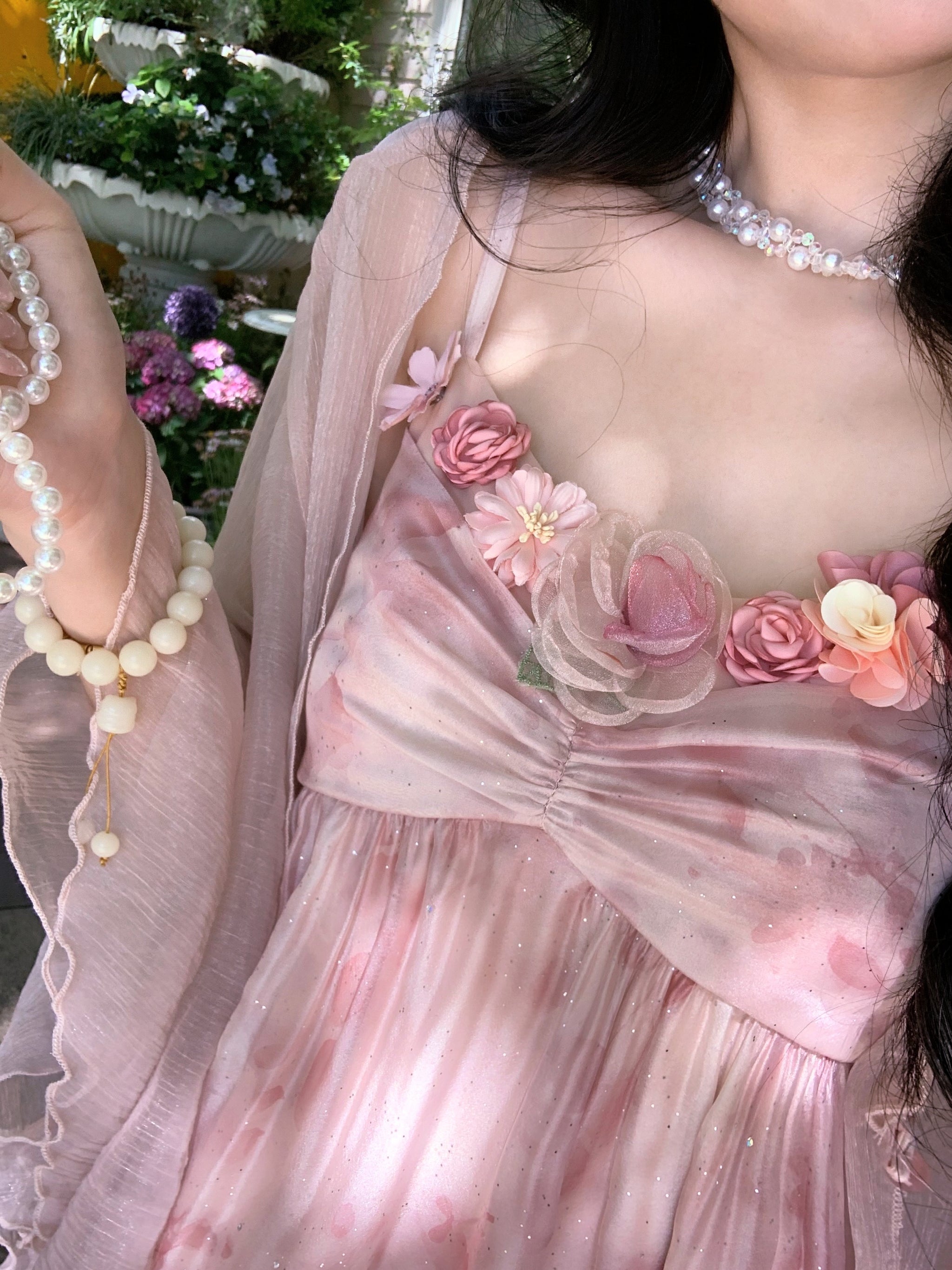 Enchanted Garden Fairy Pink Dress Cardigan / Free Enchanted Garden Fairy Pink Dress Cardigan / Free