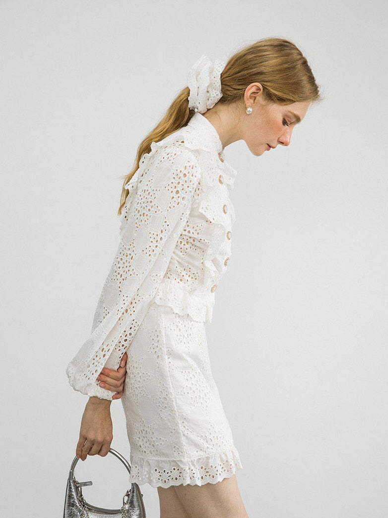 Lace Whisper - Cotton Two-Piece Dress