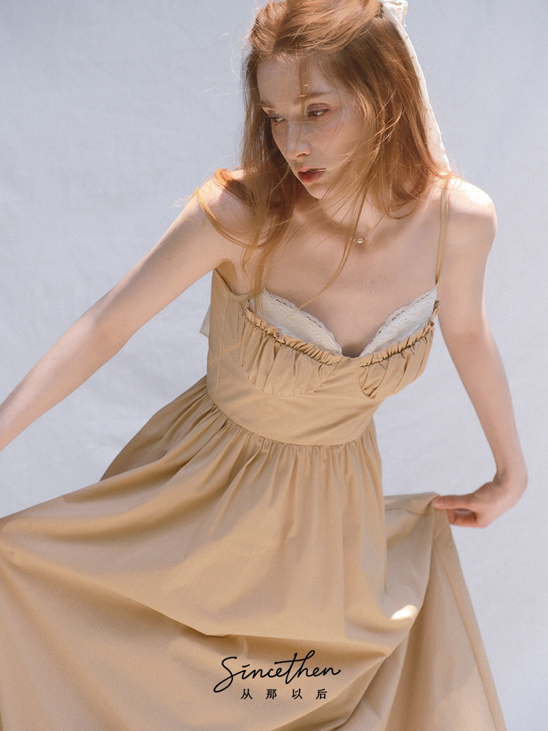 Amelia's Dreamy Beige Cottage Dress