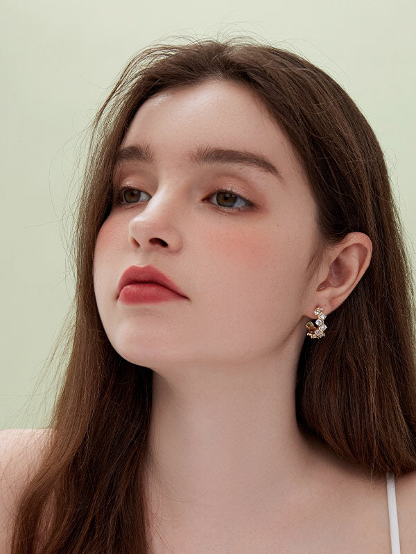 Dazzling Crystal Hoop Earrings