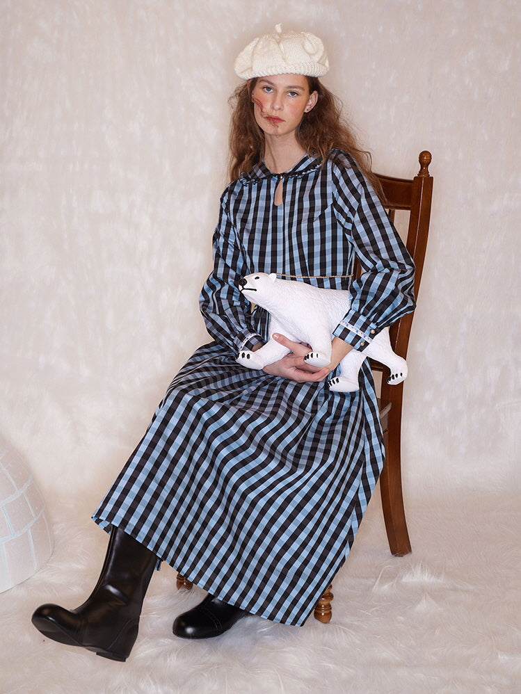 Plaid Vintage Sailor Collar Dress