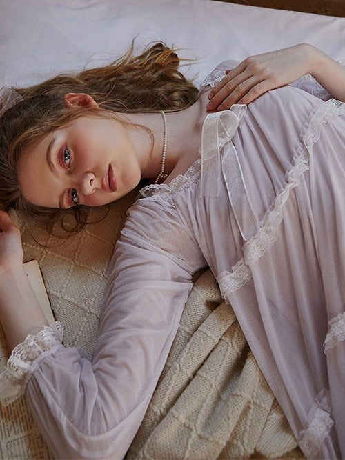 Dreamy Lace-Trimmed Fairycore Nightgown