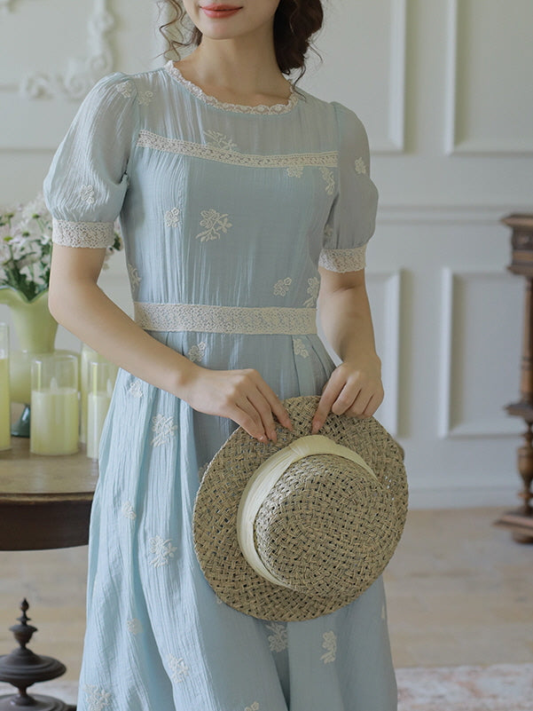 Enchanted Blue Cottagecore Dress