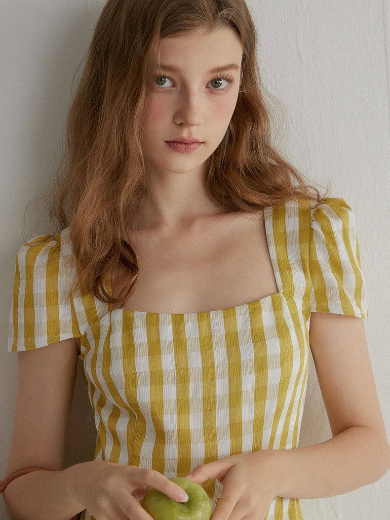 Sunshine Gingham Midi Dress