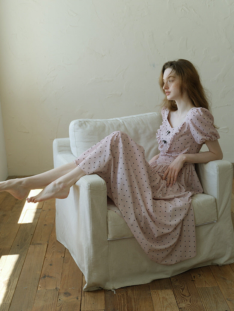 Pink Polka Dot Sweetheart Dress