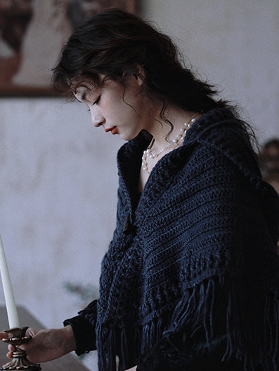 Enchanted Midnight Wool Shawl