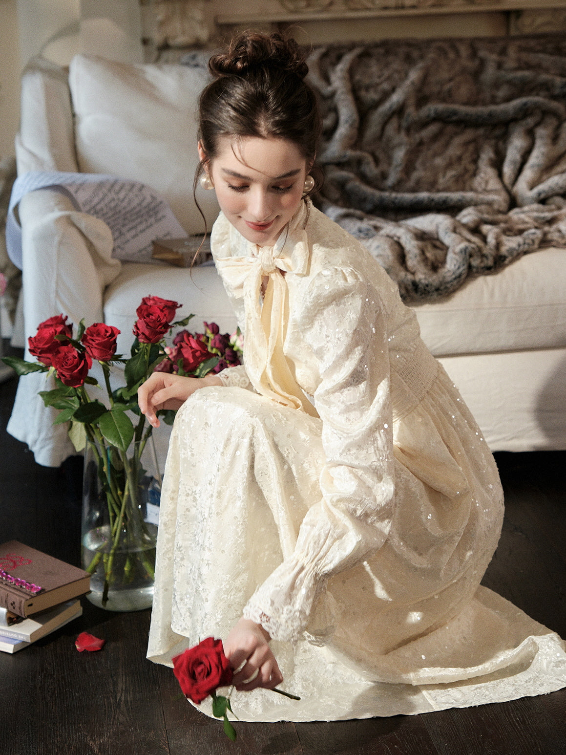 Enchanted Ivory Vintage Lace Dress