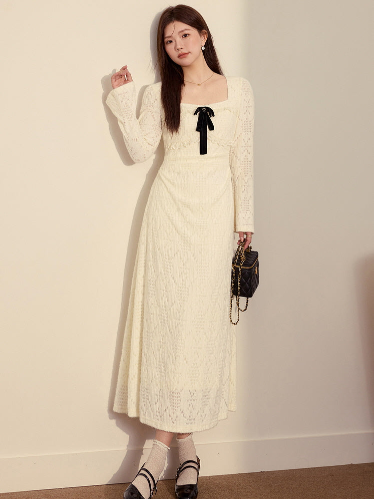 Velvet Ribbon Vintage Lace Knit Dress Velvet Ribbon Vintage Lace Knit Dress