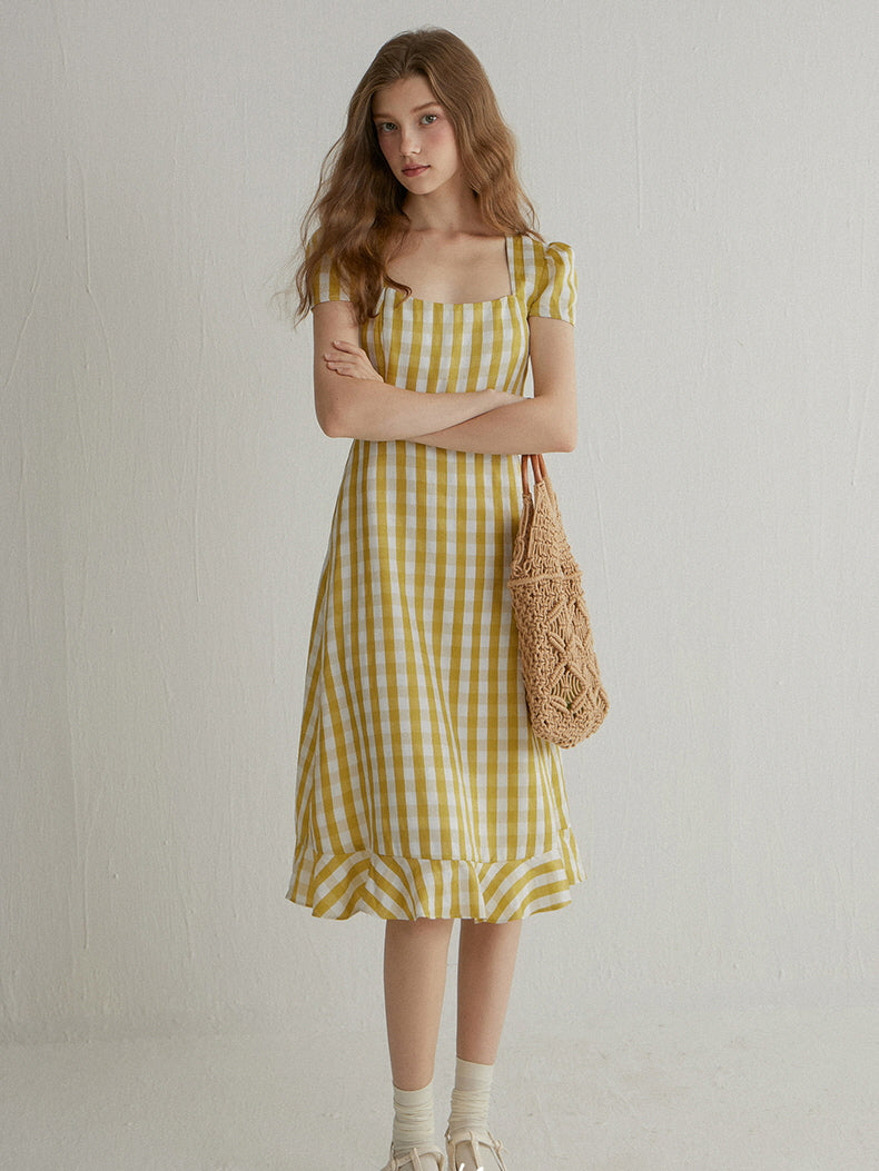 Sunshine Gingham Midi Dress