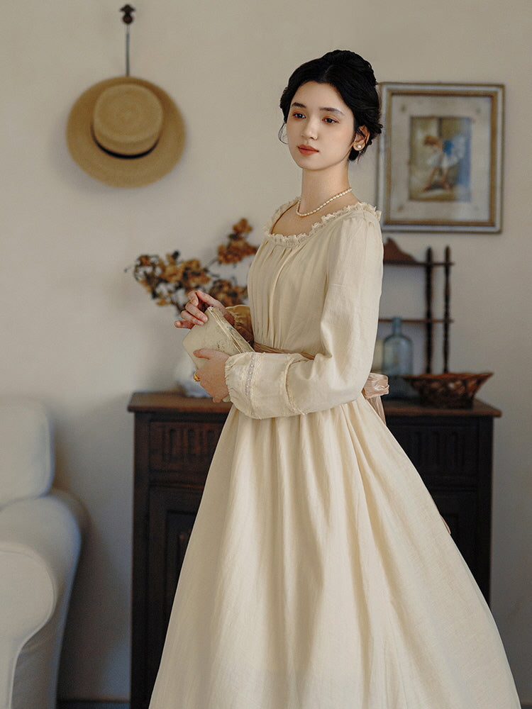 Golden Hour Vintage Gathered Dress