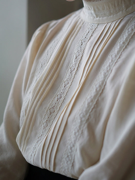 Victorian Elegance Lace Ivory Blouse