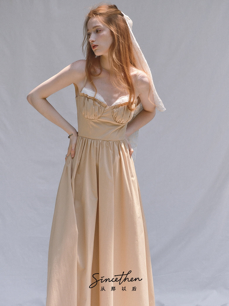 Amelia's Dreamy Beige Cottage Dress