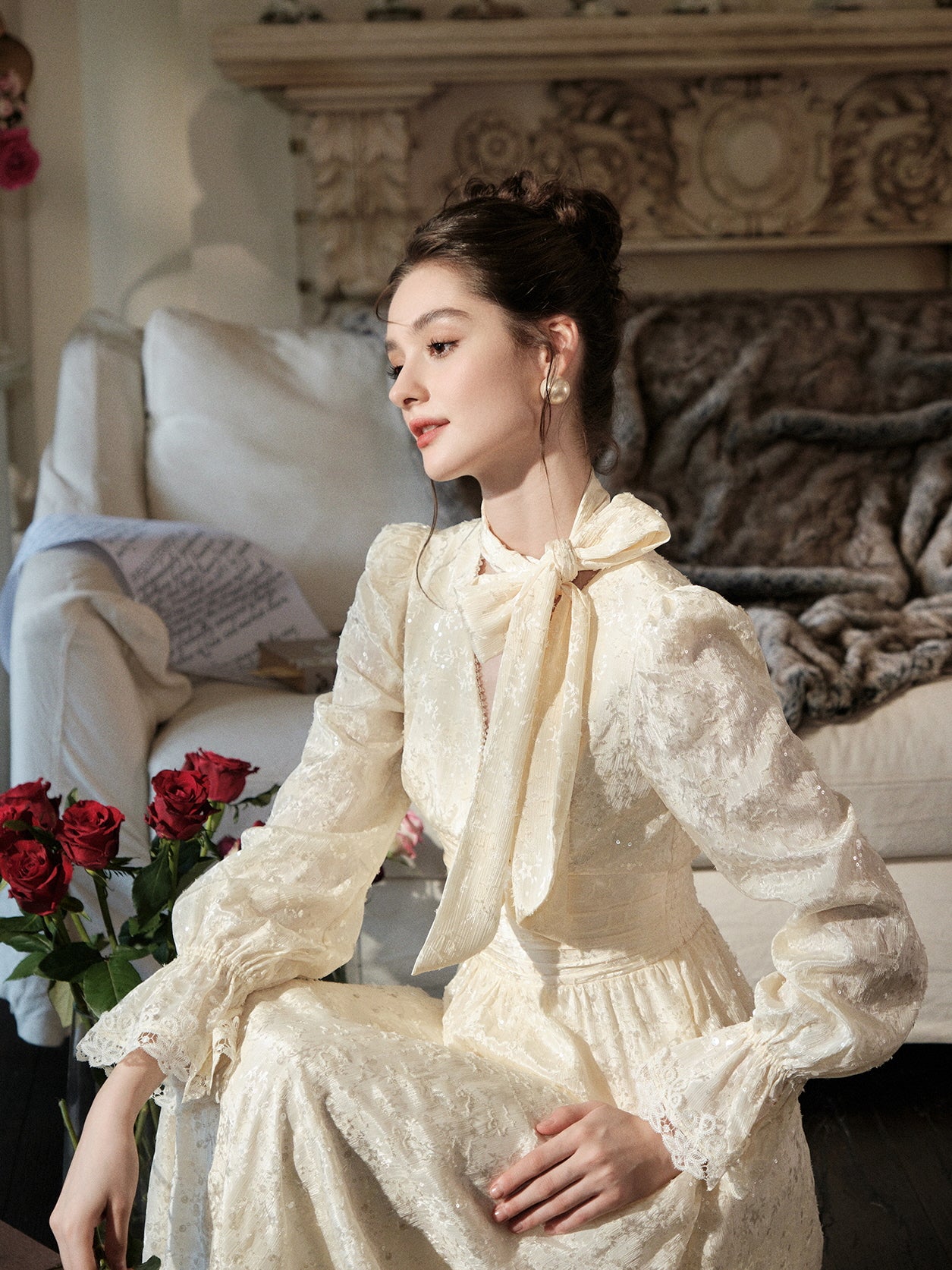 Enchanted Ivory Vintage Lace Dress