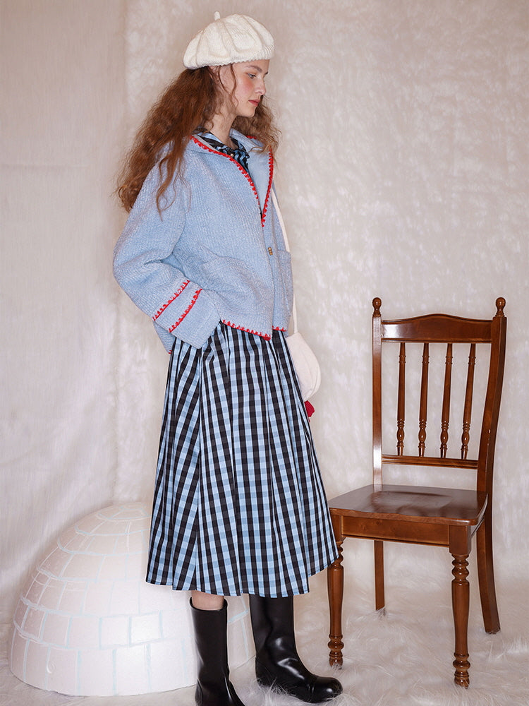Plaid Vintage Sailor Collar Dress