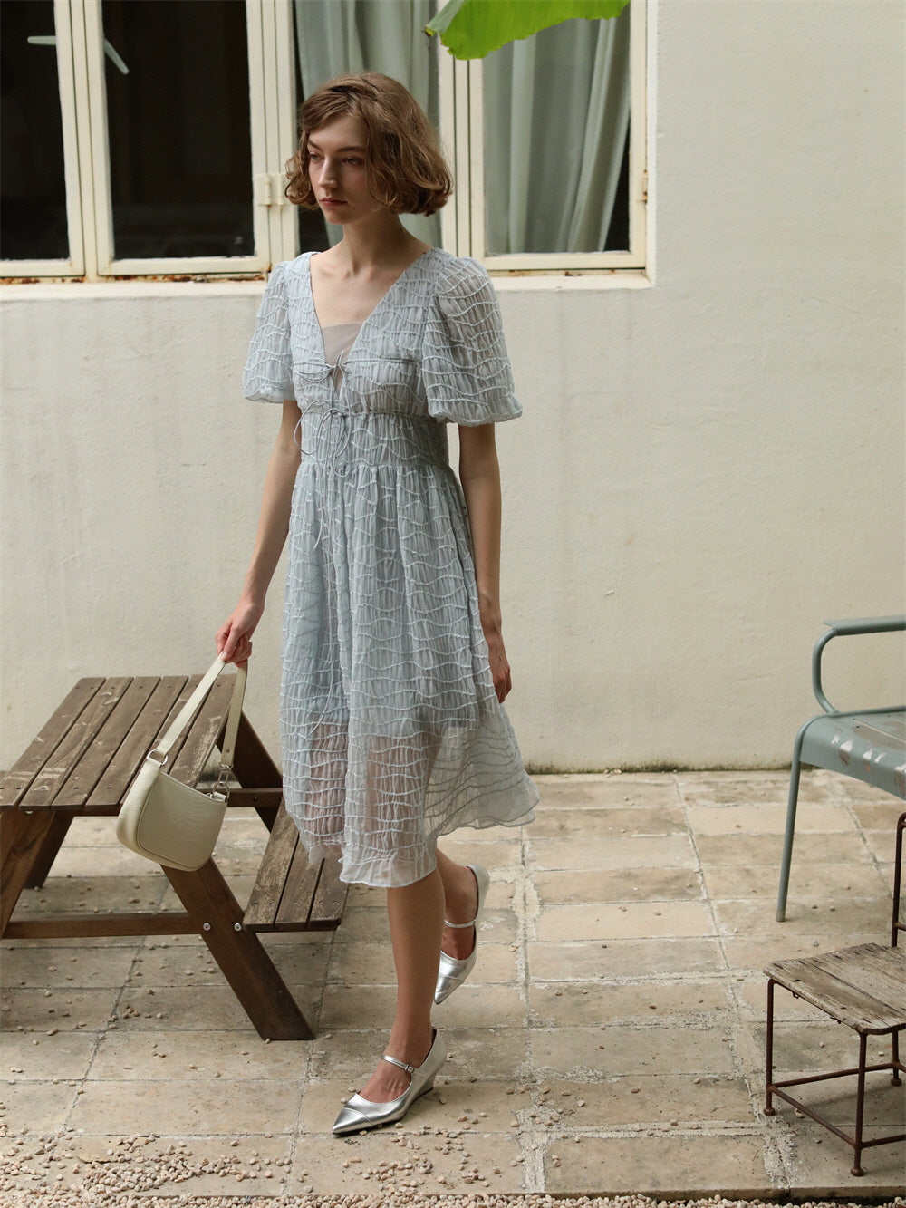 Ethereal Blue-Grey Fairy Dress