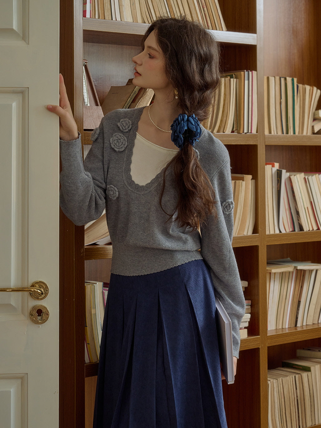 Floral Embellished Knit Cardigan