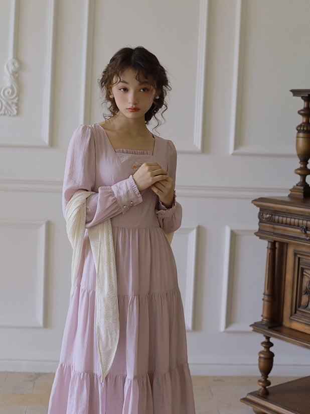 Lavender Dreams Retro Maxi Dress