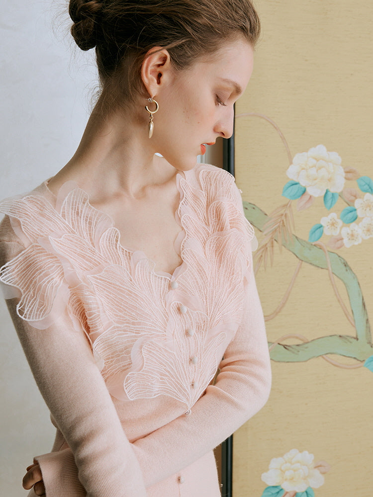 Delicate Ruffled Fairy Floral Cardigan