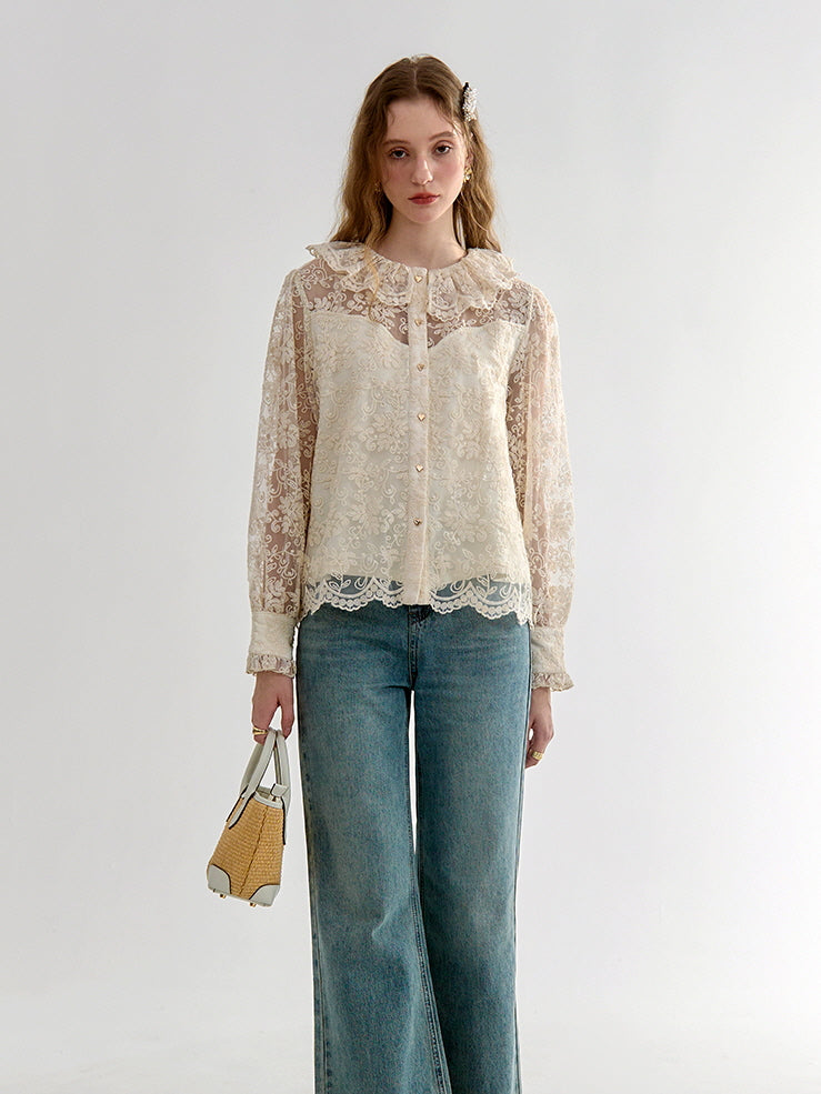Vintage Lace Heart Blouse