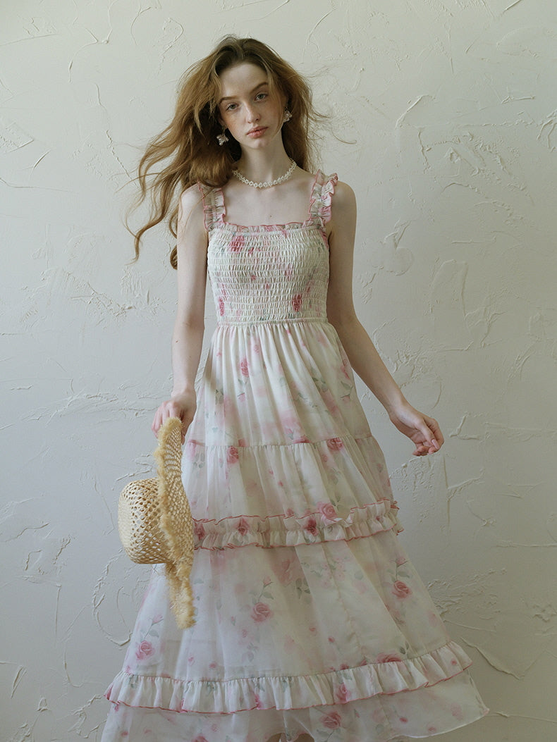 Enchanted Rose Garden Summer Dress Floral / M