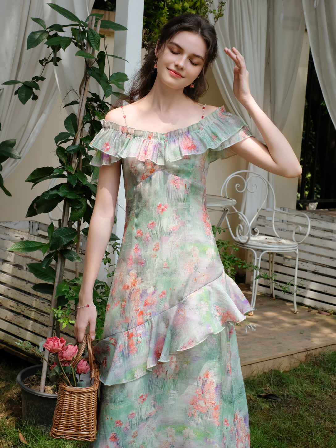 Aurora's Enchanted Monet Garden Dress
