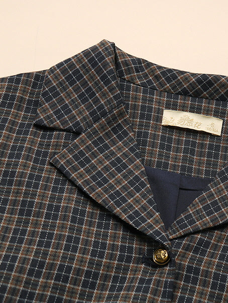 Plaid Vintage-Inspired Belted Dress