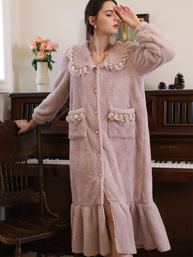 Lavender Ruffled Collar Dream Robe